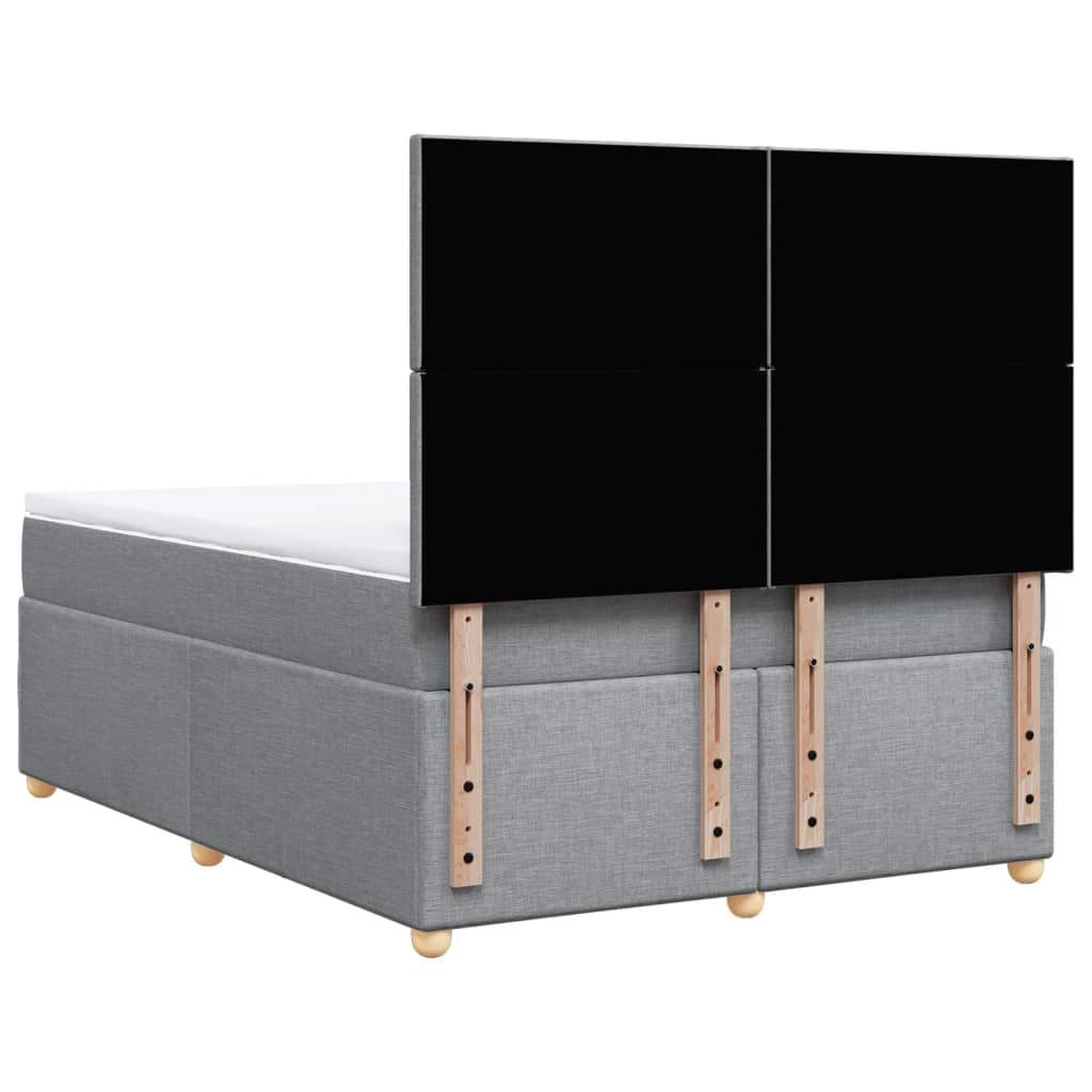 Sommier à lattes de lit avec matelas Gris clair 140x190cm Tissu - XIOS