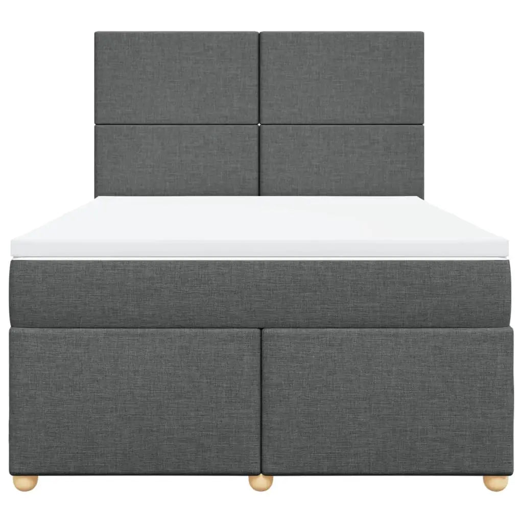 Sommier à lattes de lit avec matelas Gris foncé 140x190cm Tissu - XIOS