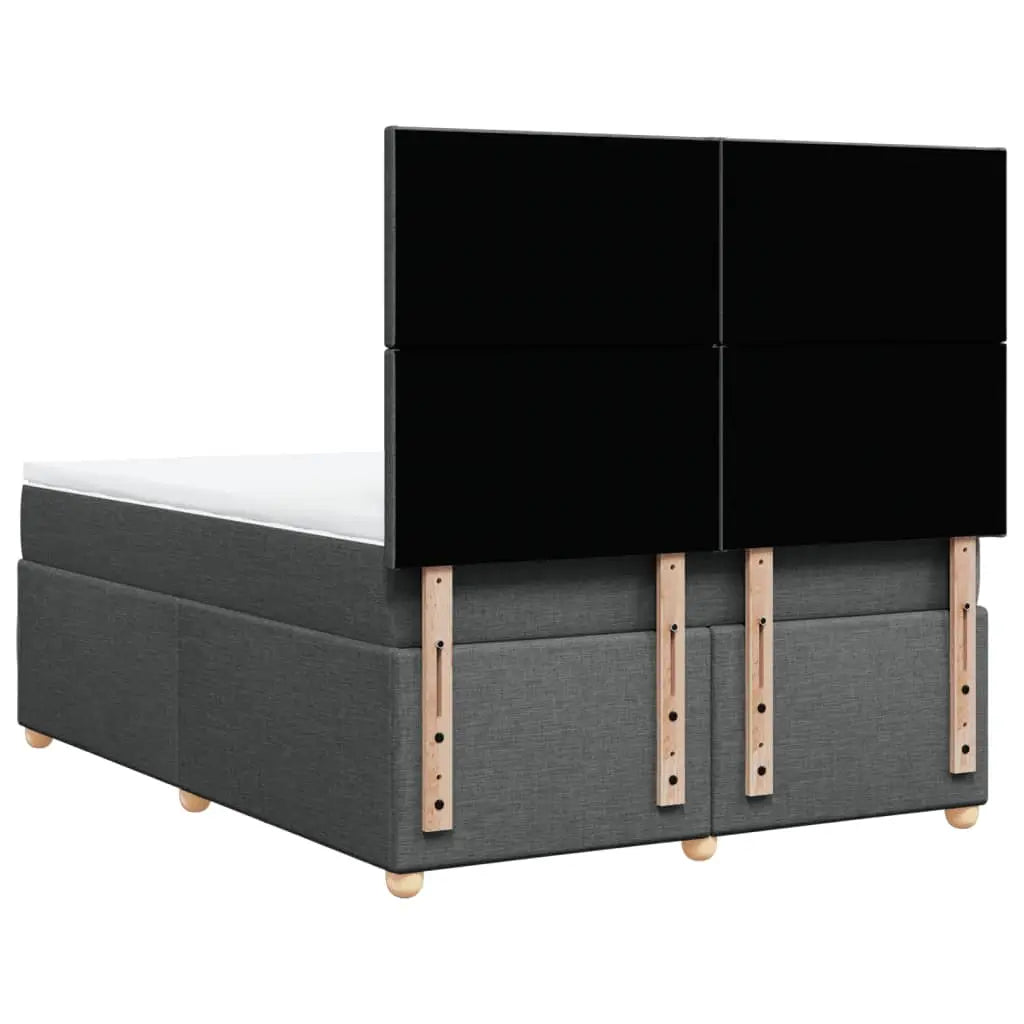 Sommier à lattes de lit avec matelas Gris foncé 140x190cm Tissu - XIOS