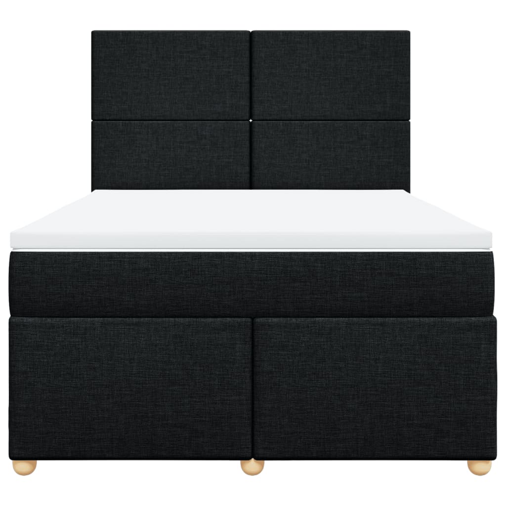 Sommier à lattes de lit avec matelas Noir 140x190 cm Tissu - XIOS