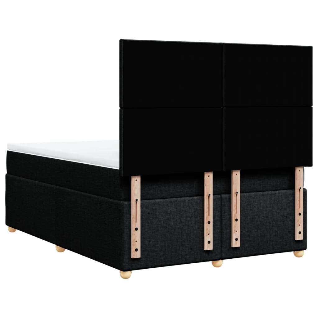 Sommier à lattes de lit avec matelas Noir 140x190 cm Tissu - XIOS