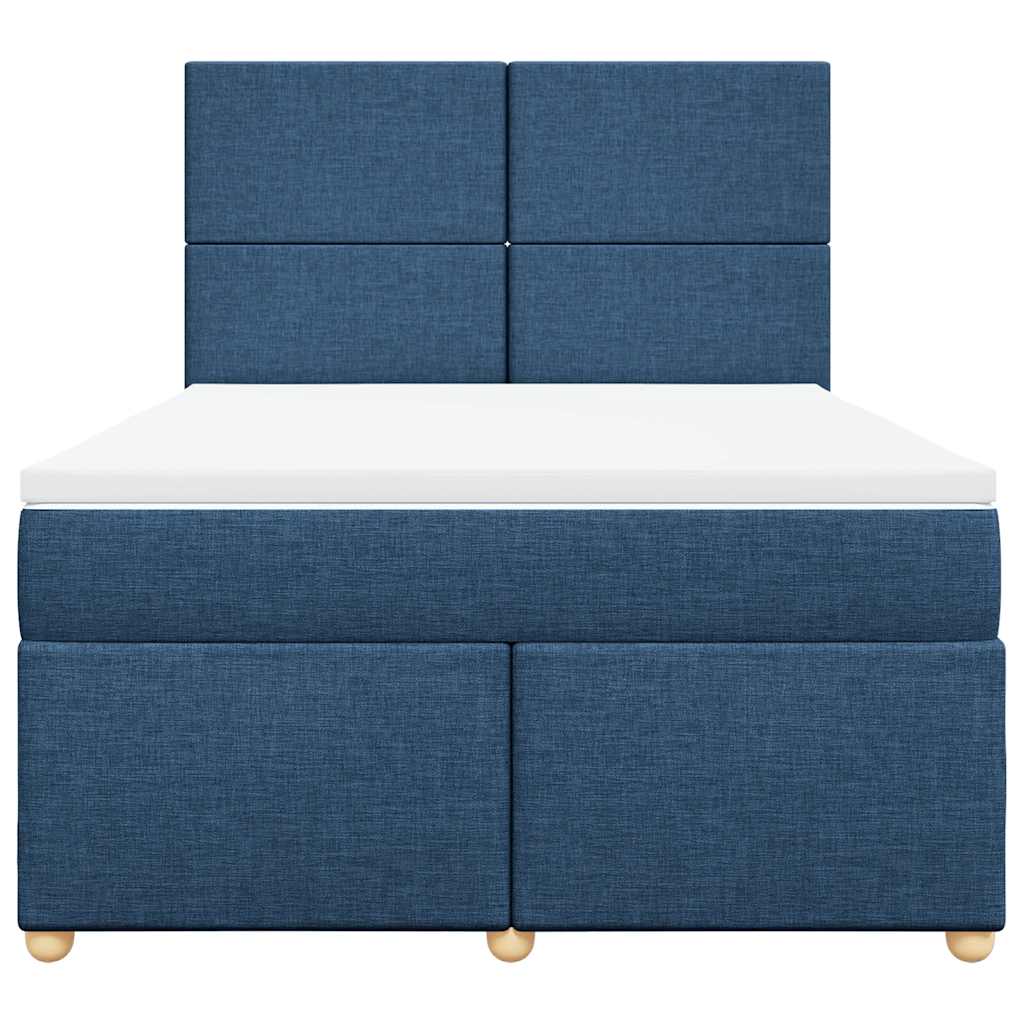 Sommier à lattes de lit avec matelas Bleu 140x190 cm Tissu - XIOS