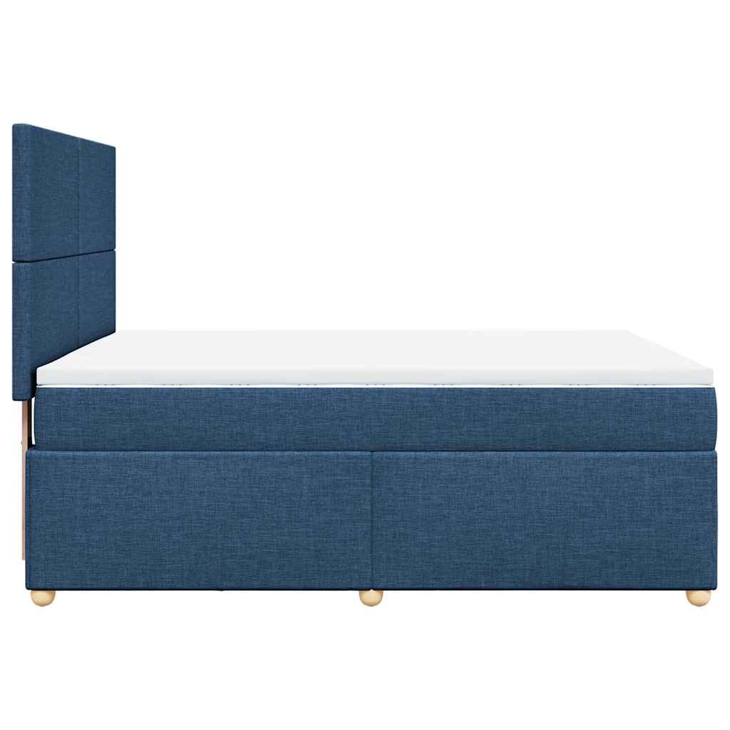 Sommier à lattes de lit avec matelas Bleu 140x190 cm Tissu - XIOS