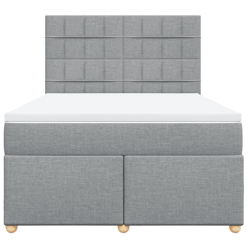 Sommier à lattes de lit avec matelas Gris clair 140x190cm Tissu - XIOS