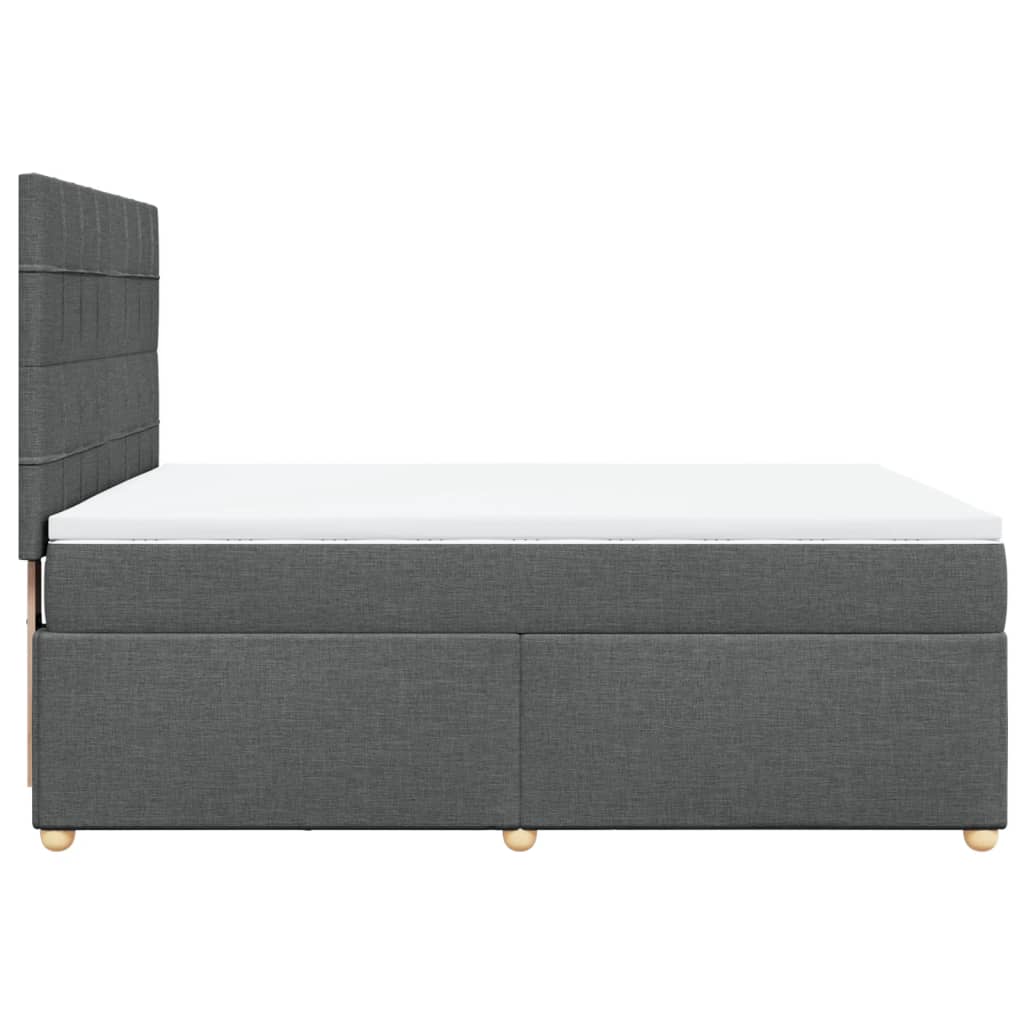 Sommier à lattes de lit avec matelas Gris foncé 140x190cm Tissu - XIOS