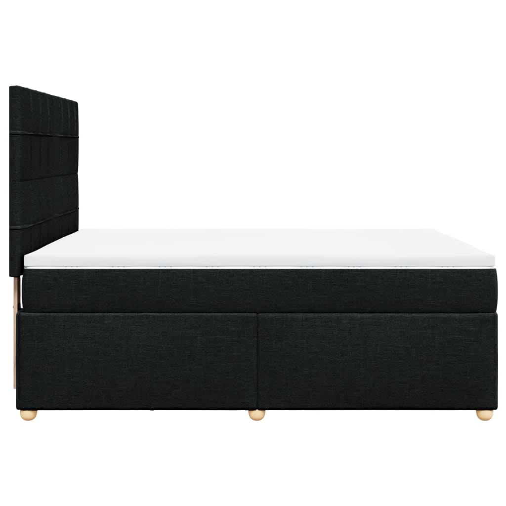 Sommier à lattes de lit avec matelas Noir 140x190 cm Tissu - XIOS
