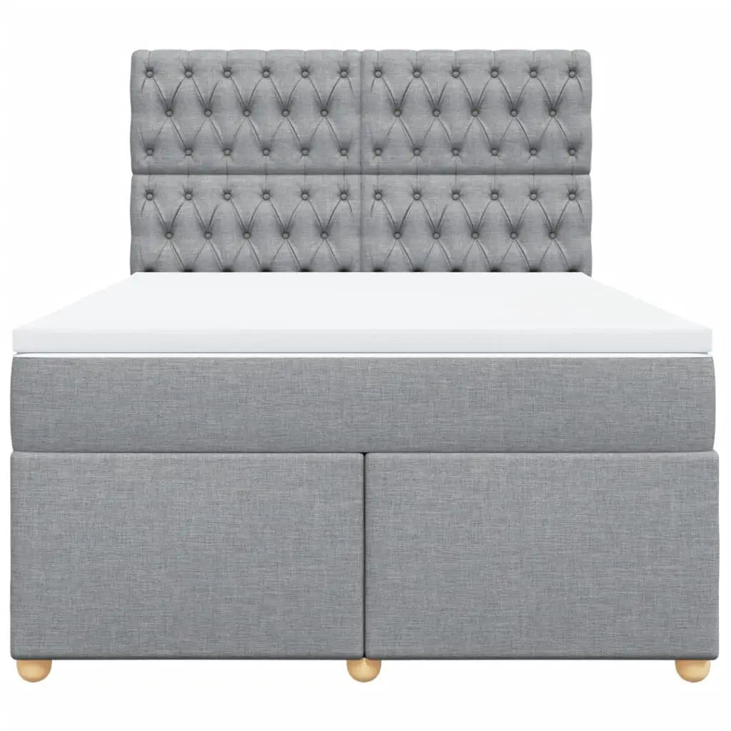 Sommier à lattes de lit avec matelas Gris clair 140x190cm Tissu - XIOS