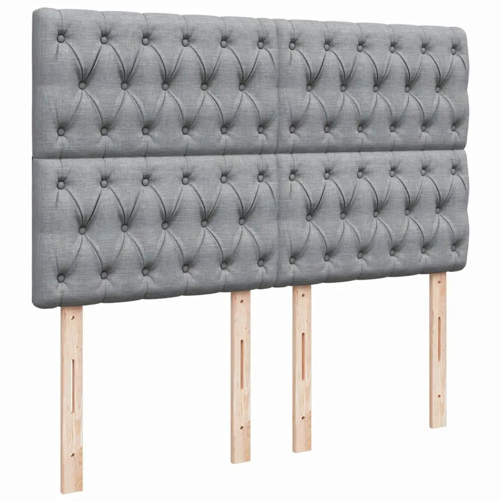 Sommier à lattes de lit avec matelas Gris clair 140x190cm Tissu - XIOS
