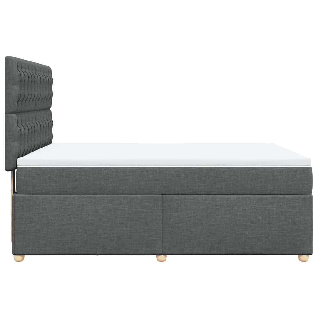 Sommier à lattes de lit avec matelas Gris foncé 140x190cm Tissu - XIOS