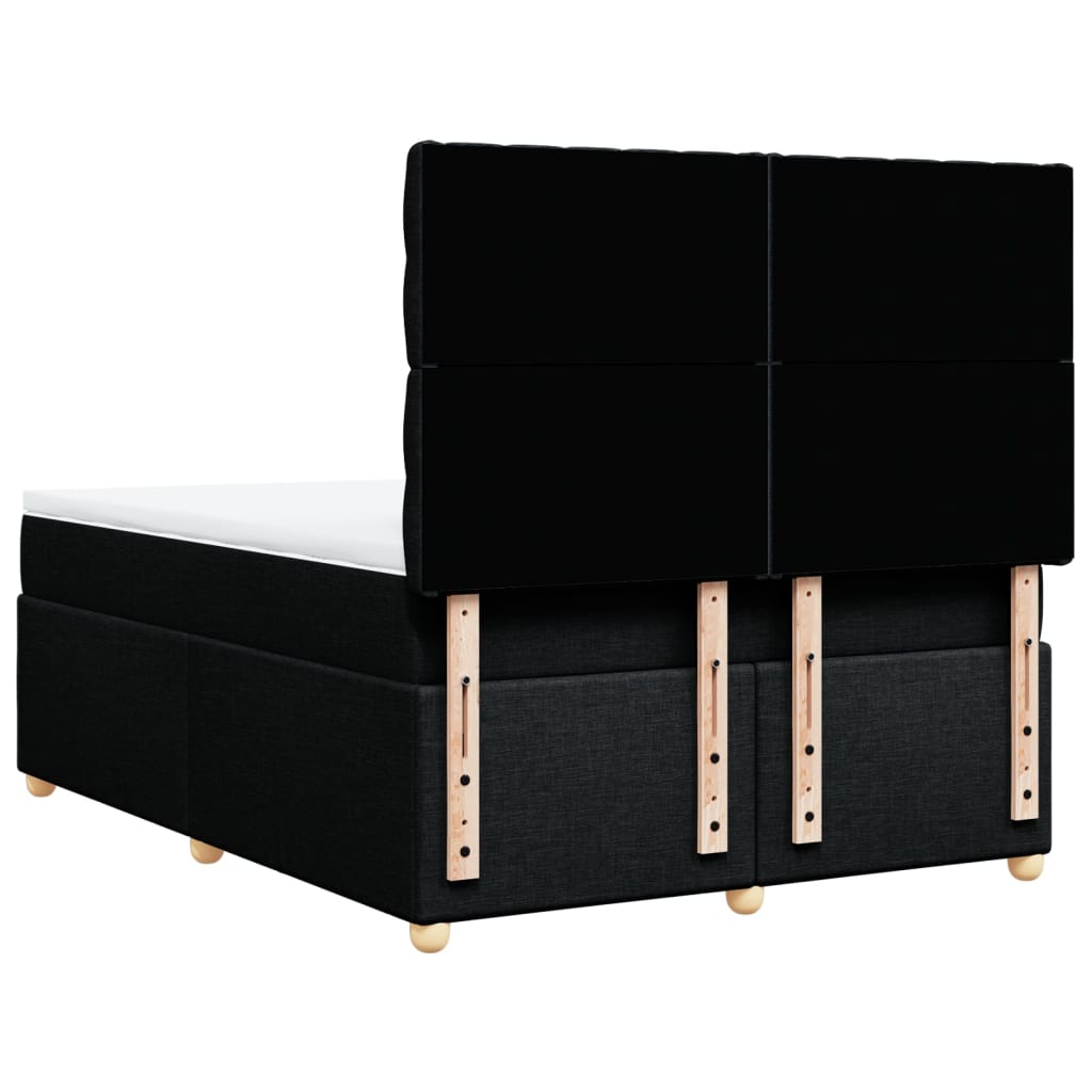 Sommier à lattes de lit avec matelas Noir 140x190 cm Tissu - XIOS