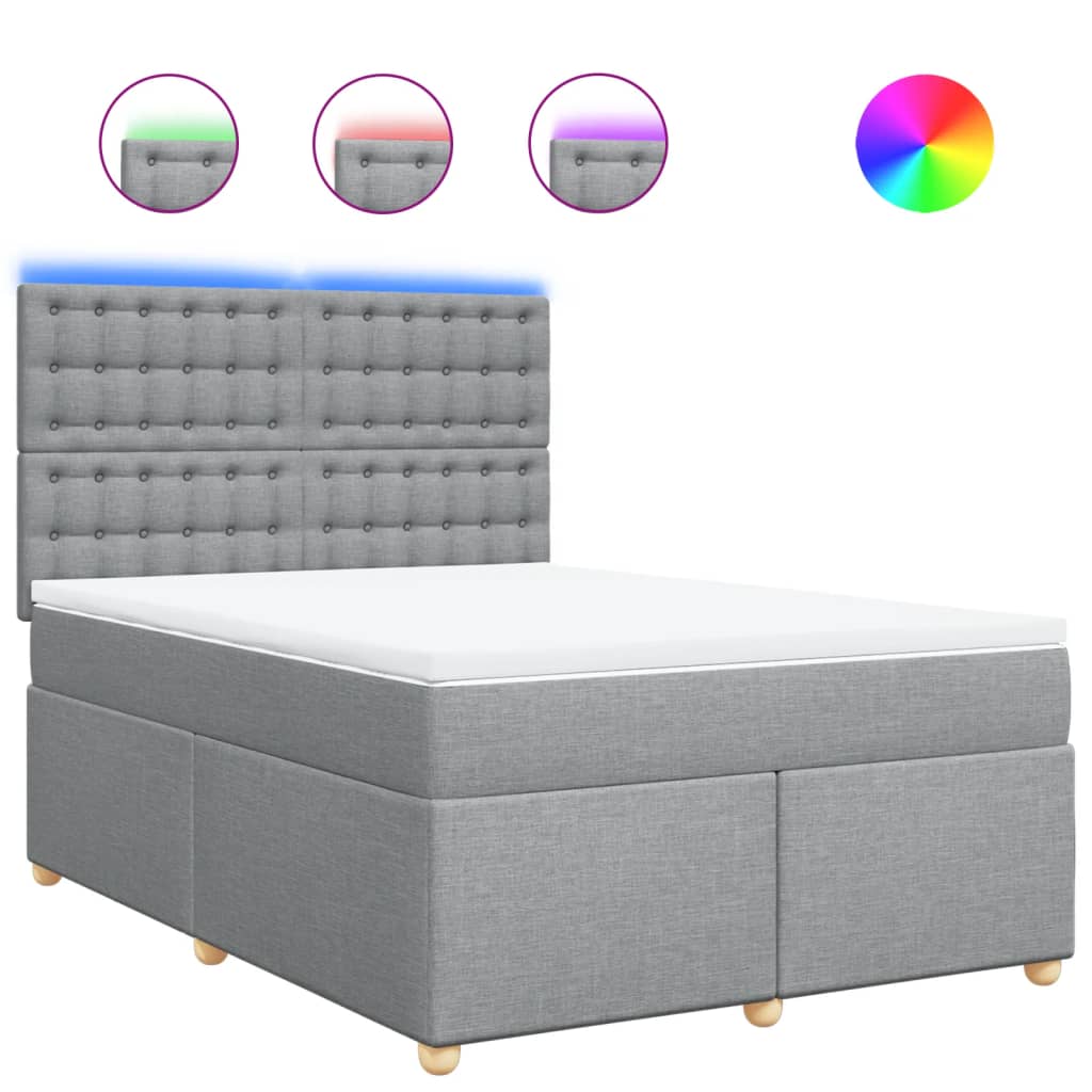 Sommier à lattes de lit avec matelas Gris clair 140x190cm Tissu - XIOS