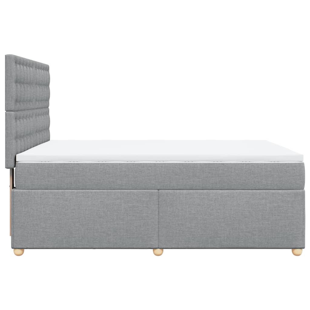 Sommier à lattes de lit avec matelas Gris clair 140x190cm Tissu - XIOS