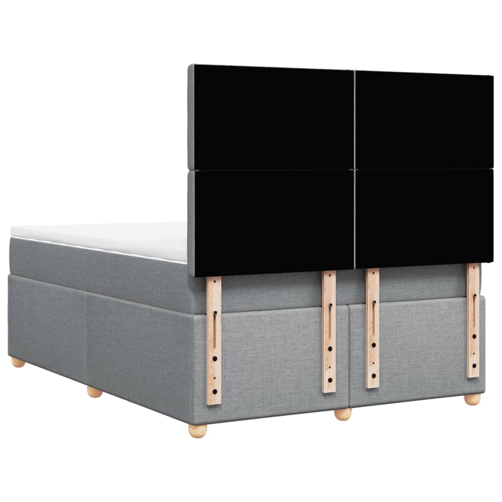 Sommier à lattes de lit avec matelas Gris clair 140x190cm Tissu - XIOS