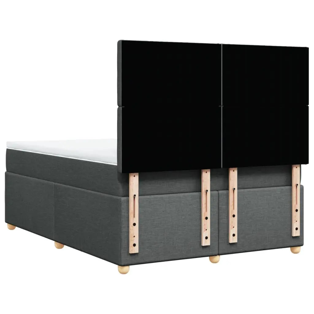 Sommier à lattes de lit avec matelas Gris foncé 140x190cm Tissu - XIOS