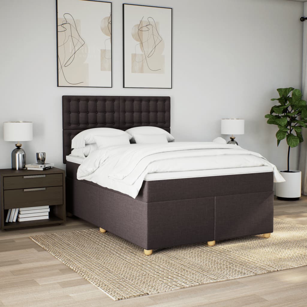 Sommier à lattes de lit avec matelas Marron foncé 140x190 cm - XIOS