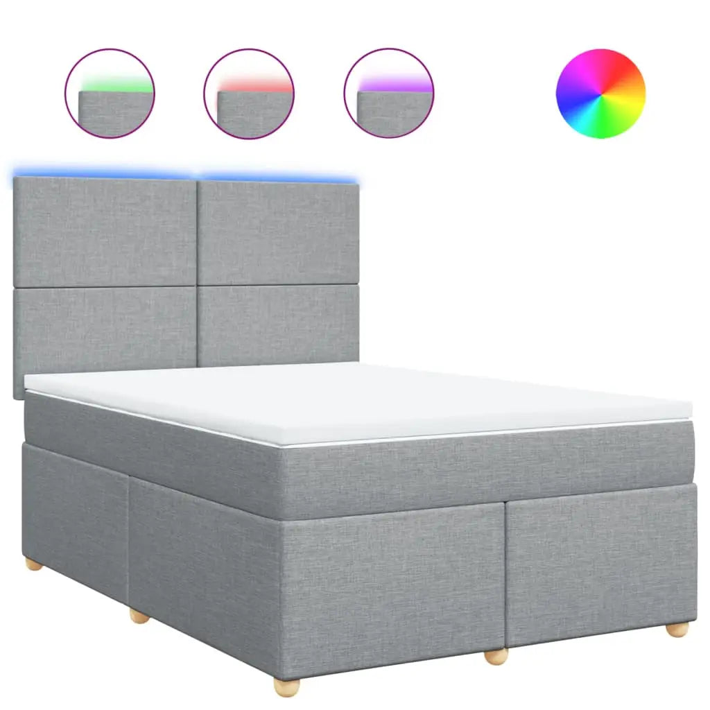Sommier à lattes de lit avec matelas Gris clair 140x200cm Tissu - XIOS