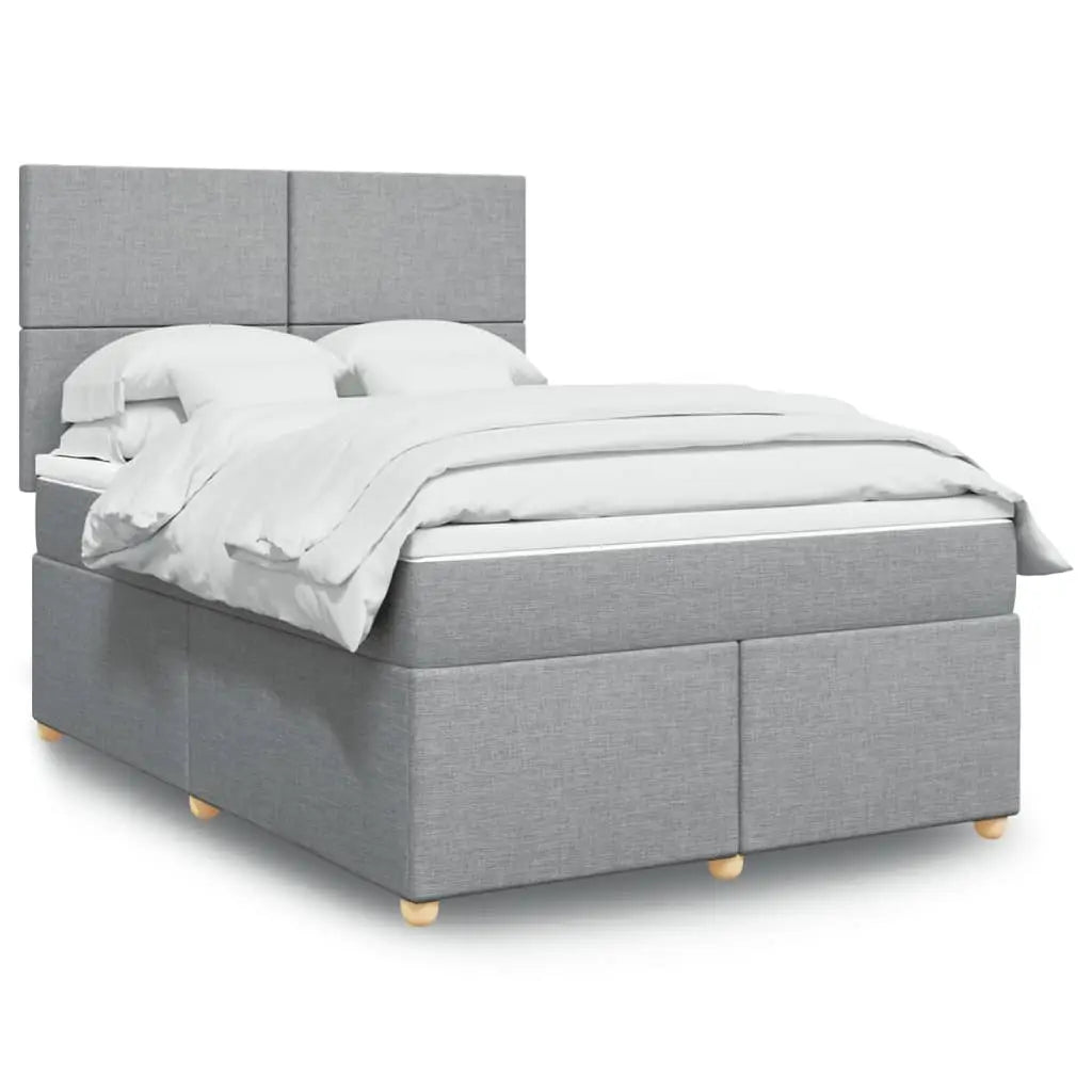 Sommier à lattes de lit avec matelas Gris clair 140x200cm Tissu - XIOS