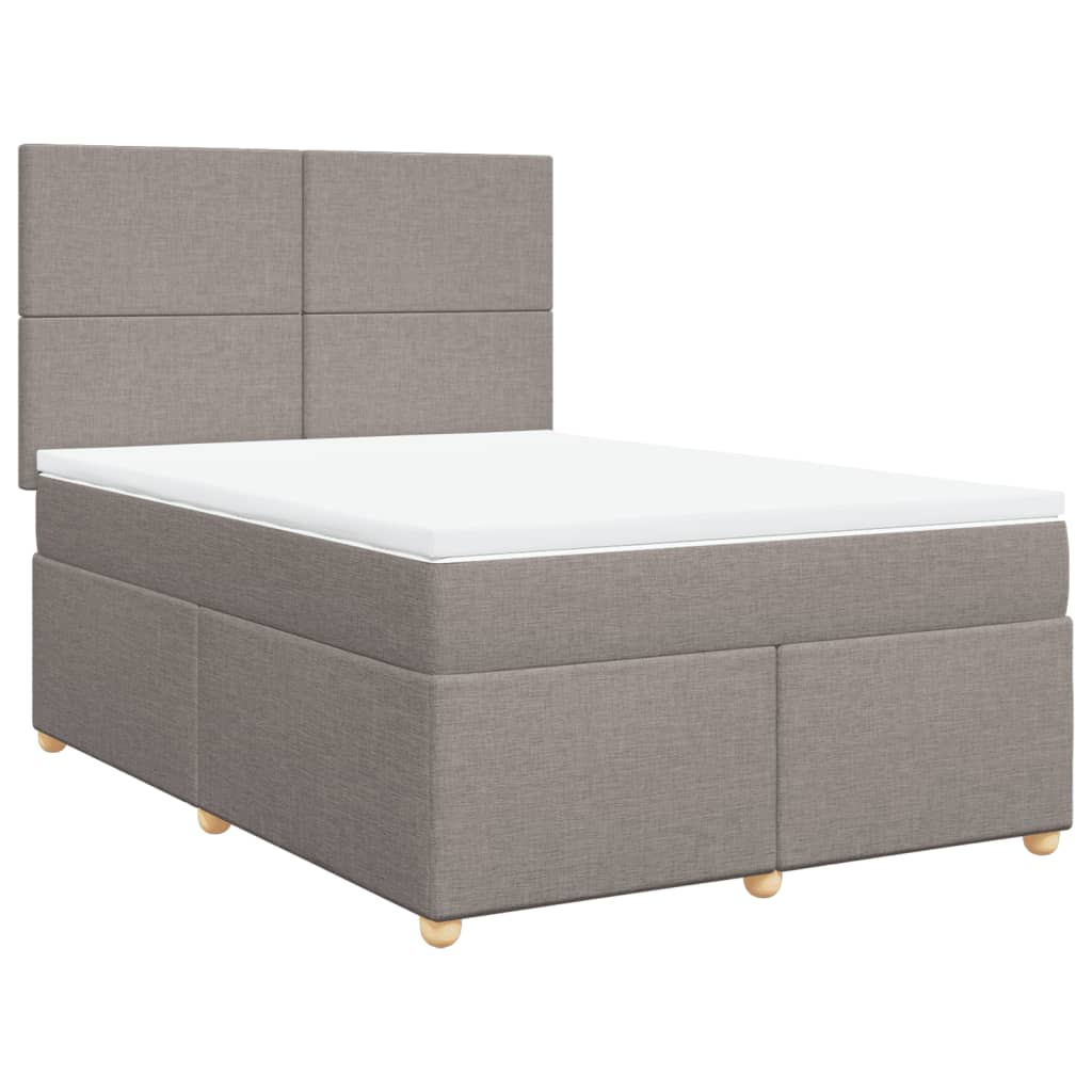 Sommier à lattes de lit avec matelas Taupe 140x200 cm Tissu - XIOS