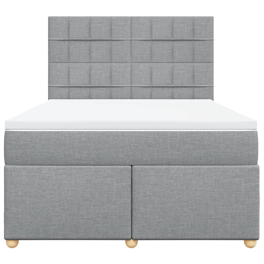 Sommier à lattes de lit avec matelas Gris clair 140x200cm Tissu - XIOS