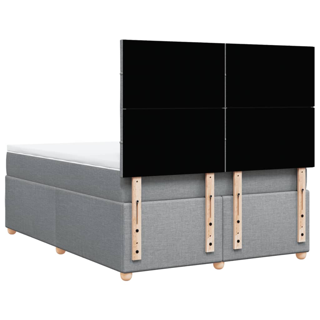 Sommier à lattes de lit avec matelas Gris clair 140x200cm Tissu - XIOS