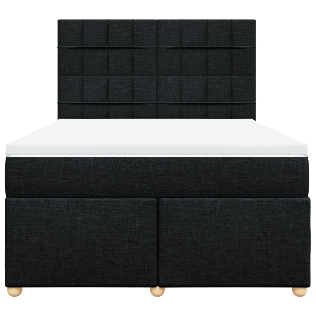 Sommier à lattes de lit avec matelas Noir 140x200 cm Tissu - XIOS