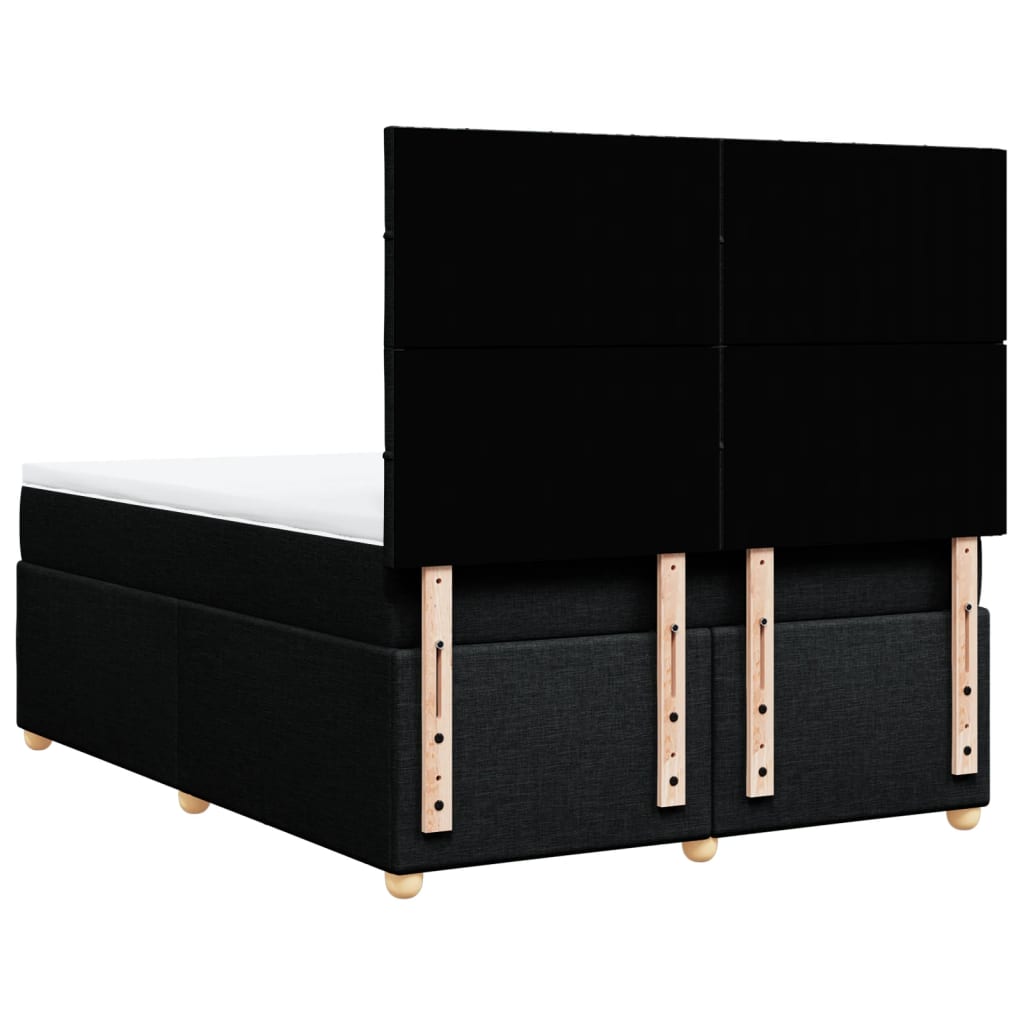 Sommier à lattes de lit avec matelas Noir 140x200 cm Tissu - XIOS