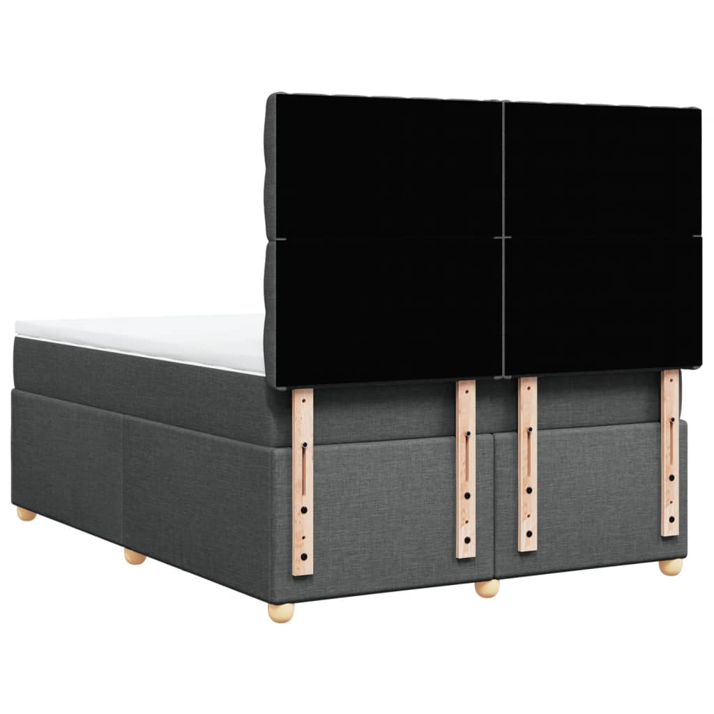 Sommier à lattes de lit avec matelas Gris foncé 140x200cm Tissu - XIOS