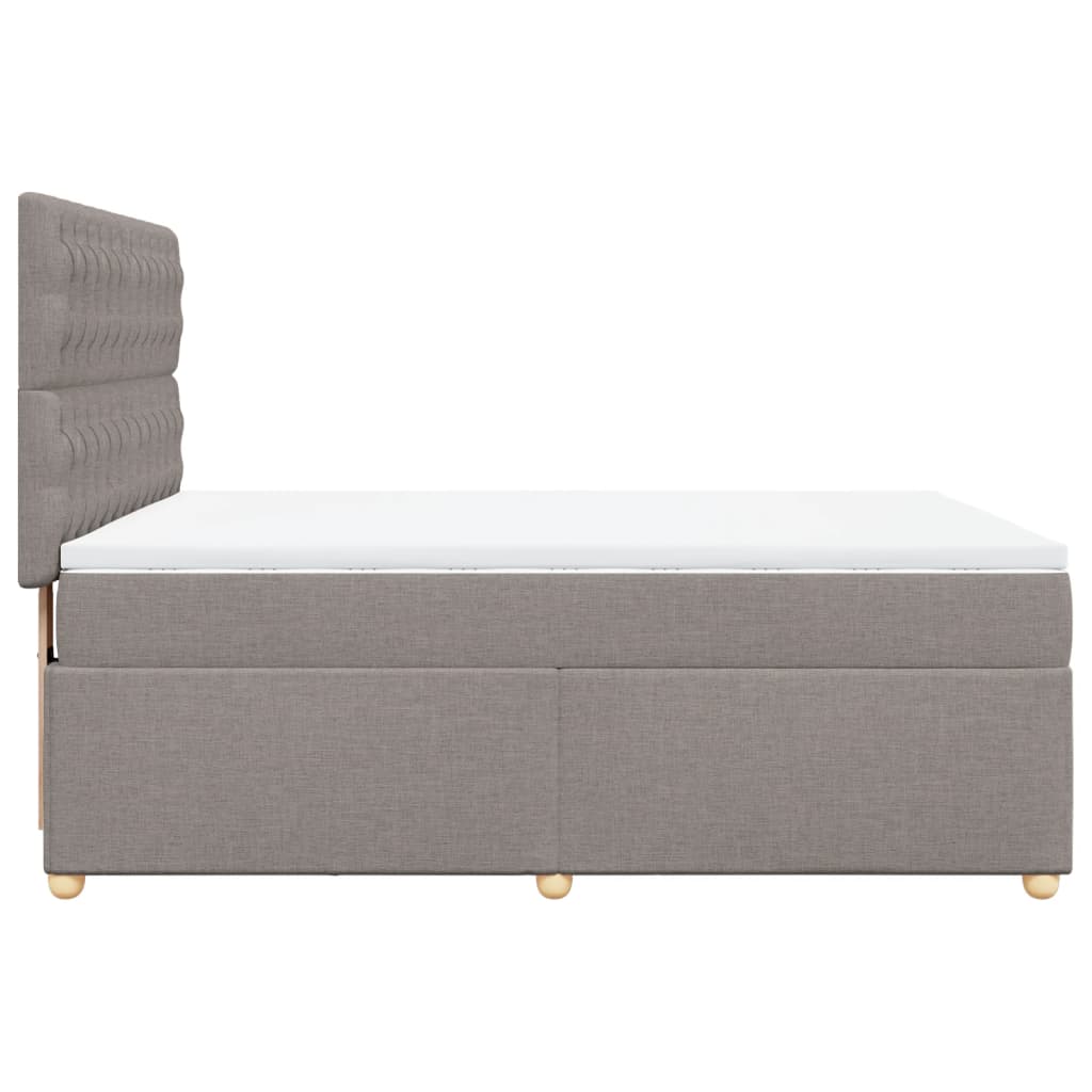 Sommier à lattes de lit avec matelas Taupe 140x200 cm Tissu - XIOS