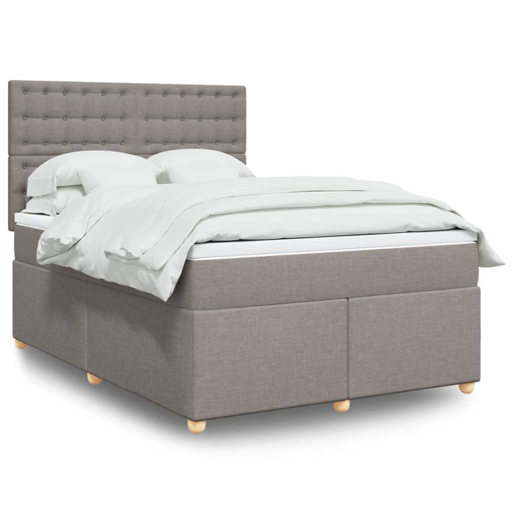 Sommier à lattes de lit avec matelas Taupe 140x200 cm Tissu - XIOS