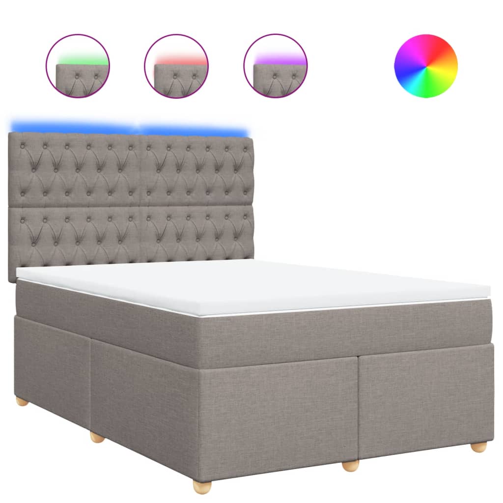 Sommier à lattes de lit avec matelas Taupe 160x200 cm Tissu - XIOS