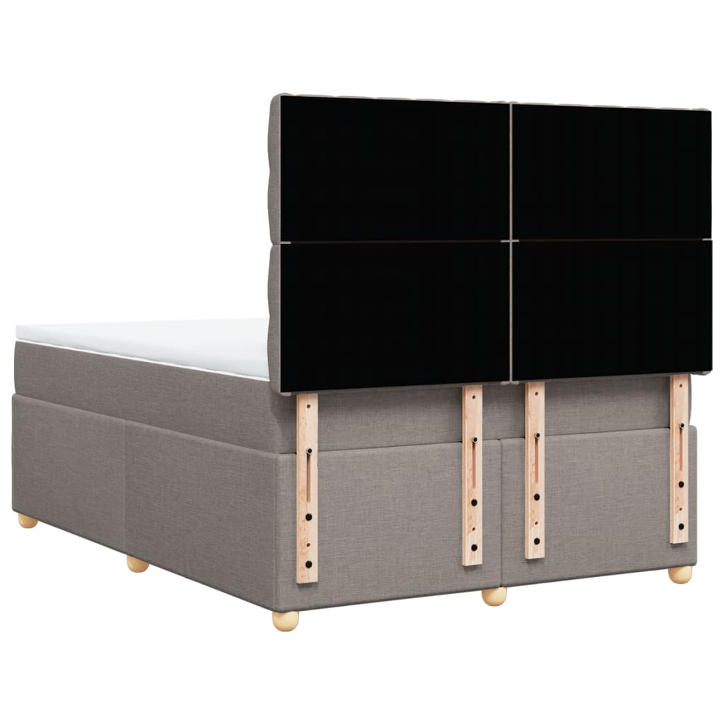 Sommier à lattes de lit avec matelas Taupe 160x200 cm Tissu - XIOS