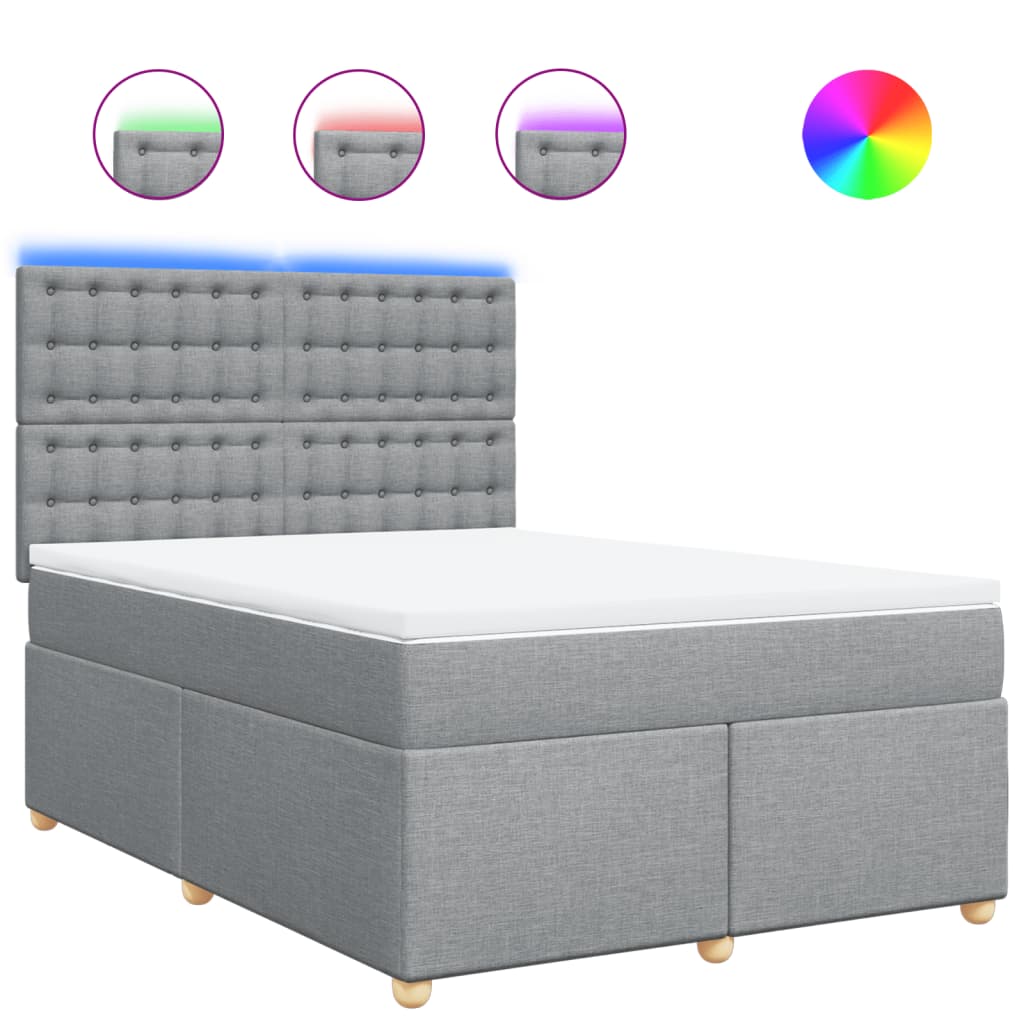 Sommier à lattes de lit avec matelas Gris clair 160x200cm Tissu - XIOS