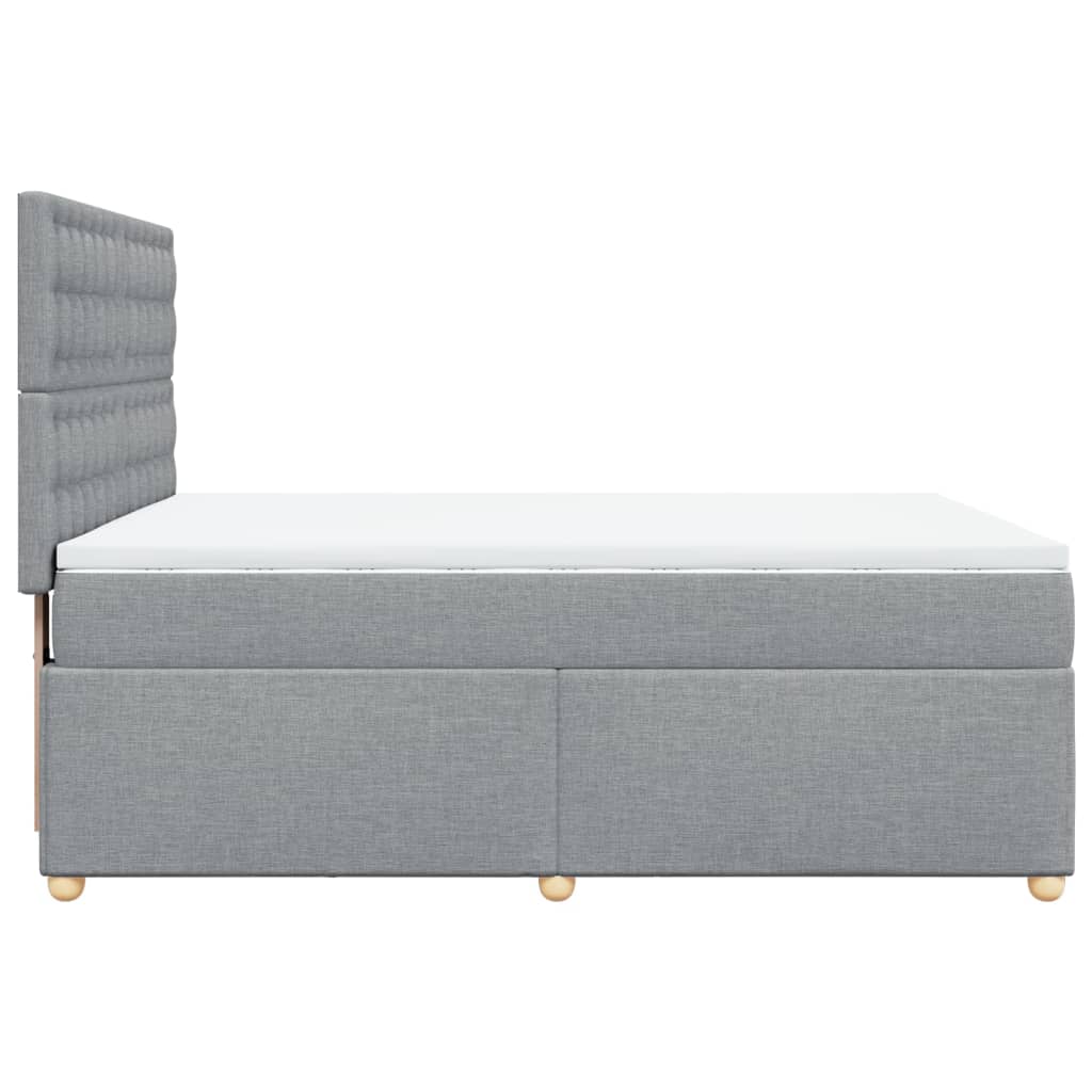 Sommier à lattes de lit avec matelas Gris clair 160x200cm Tissu - XIOS