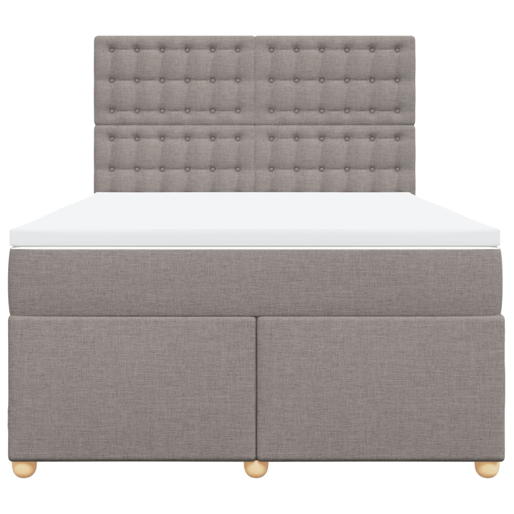 Sommier à lattes de lit avec matelas Taupe 160x200 cm Tissu - XIOS
