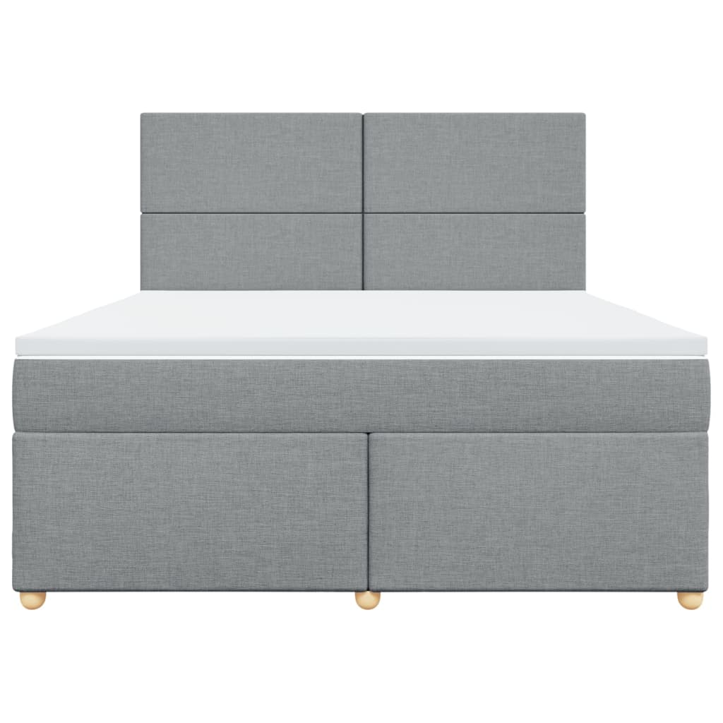 Sommier à lattes de lit avec matelas Gris clair 180x200cm Tissu - XIOS