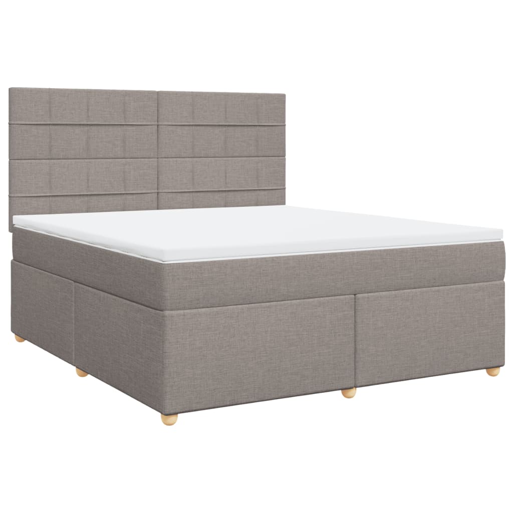 Sommier à lattes de lit avec matelas Taupe 180x200 cm Tissu - XIOS