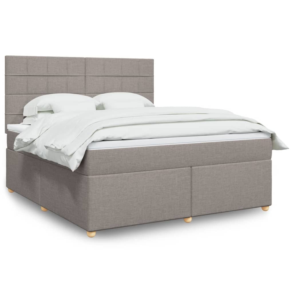Sommier à lattes de lit avec matelas Taupe 180x200 cm Tissu - XIOS