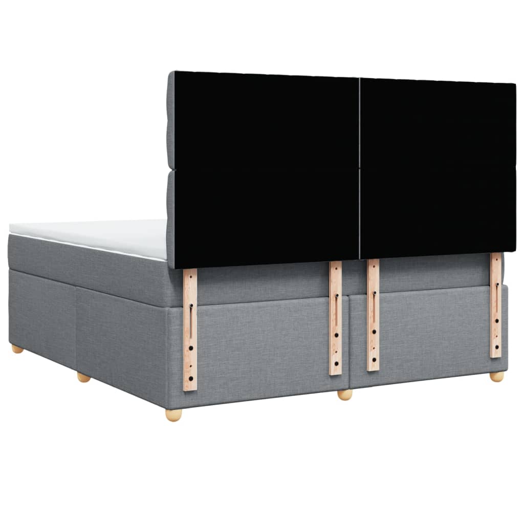 Sommier à lattes de lit avec matelas Gris clair 180x200cm Tissu - XIOS