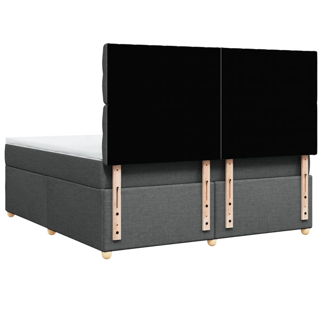 Sommier à lattes de lit avec matelas Gris foncé 180x200cm Tissu - XIOS