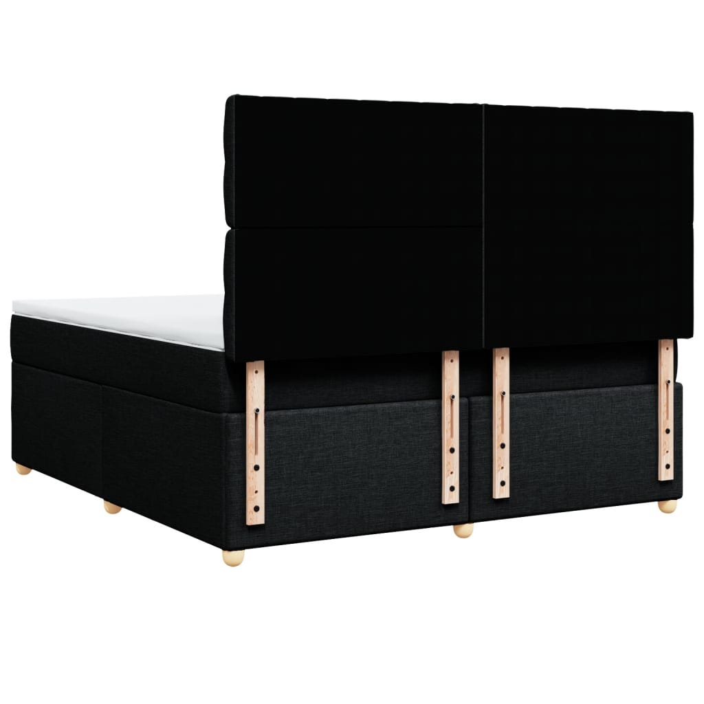 Sommier à lattes de lit avec matelas Noir 180x200 cm Tissu - XIOS