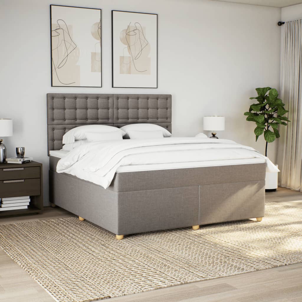 Sommier à lattes de lit avec matelas Taupe 180x200 cm Tissu - XIOS