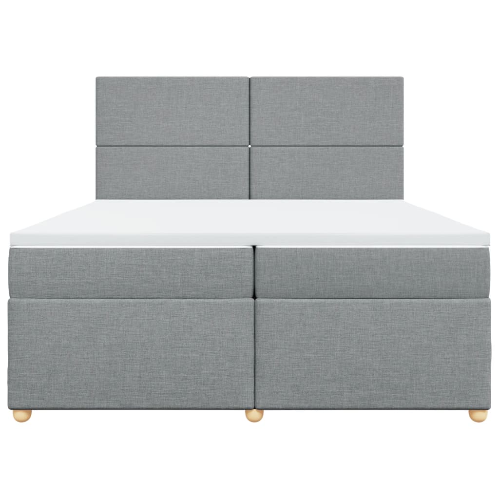 Sommier à lattes de lit avec matelas Gris clair 200x200cm Tissu - XIOS