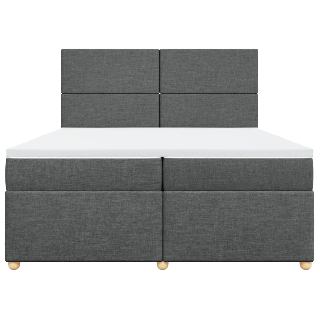 Sommier à lattes de lit avec matelas Gris foncé 200x200cm Tissu - XIOS