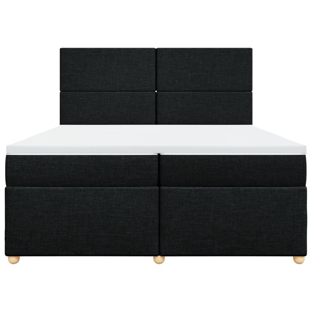 Sommier à lattes de lit avec matelas Noir 200x200 cm Tissu - XIOS