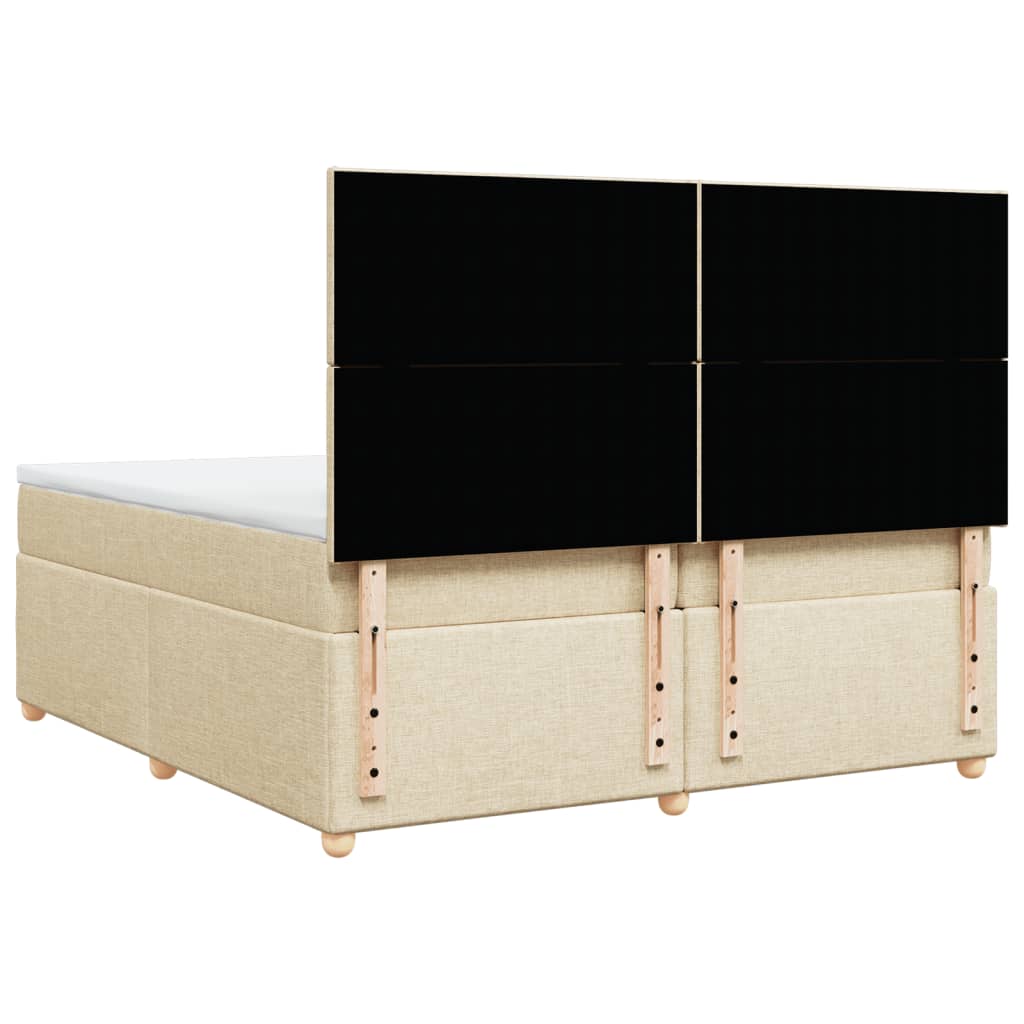 Sommier à lattes de lit avec matelas Crème 200x200 cm Tissu - XIOS