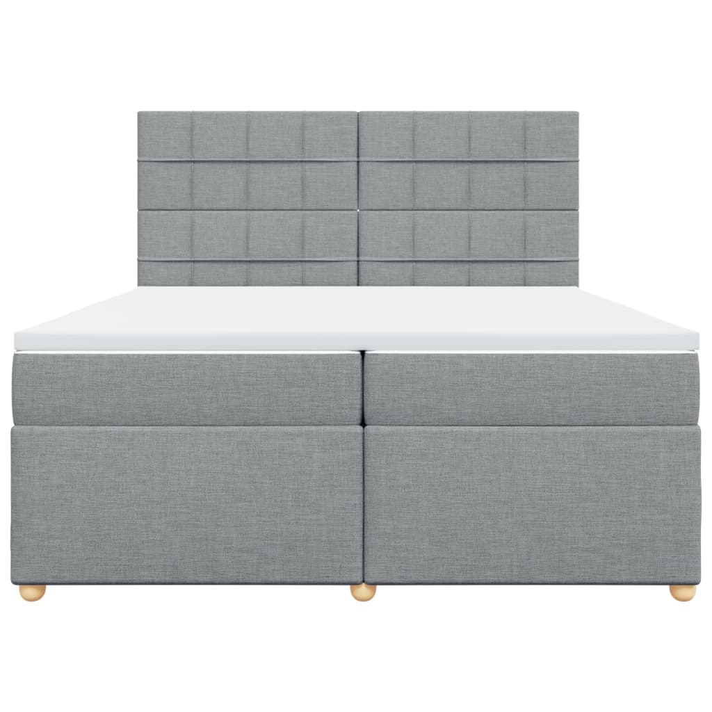 Sommier à lattes de lit avec matelas Gris clair 200x200cm Tissu - XIOS
