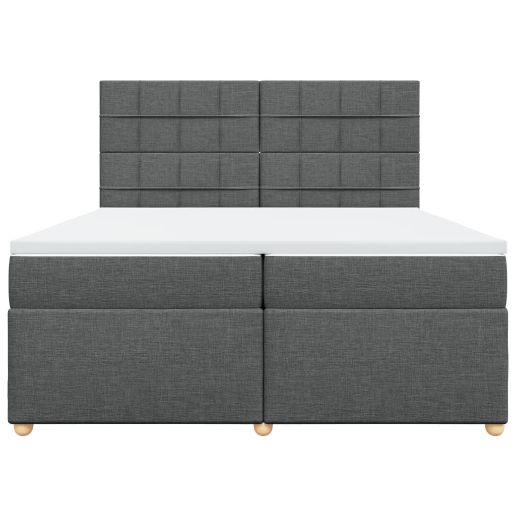 Sommier à lattes de lit avec matelas Gris foncé 200x200cm Tissu - XIOS