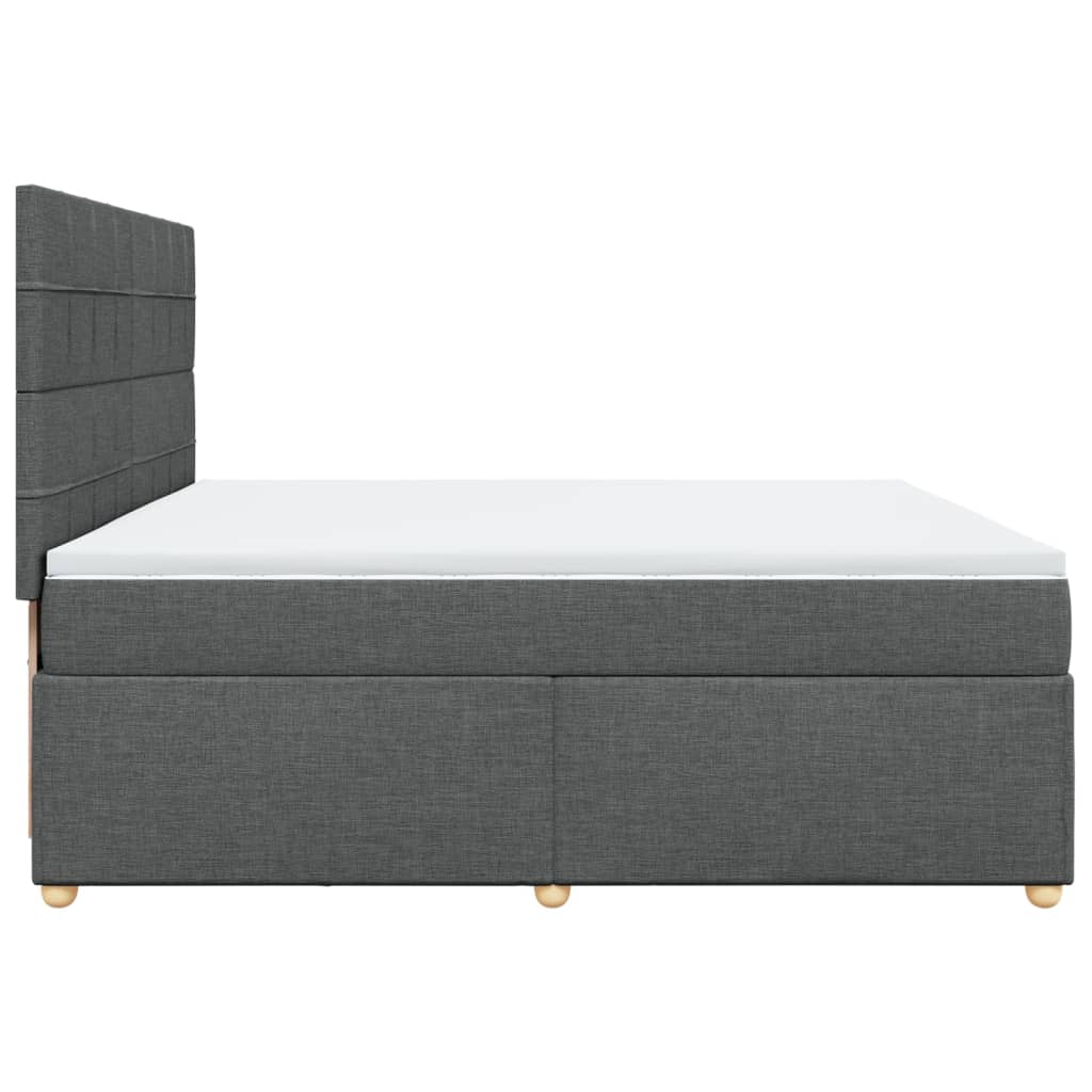 Sommier à lattes de lit avec matelas Gris foncé 200x200cm Tissu - XIOS