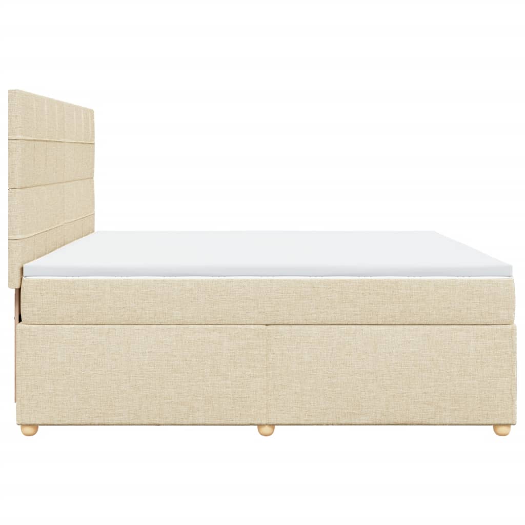 Sommier à lattes de lit avec matelas Crème 200x200 cm Tissu - XIOS