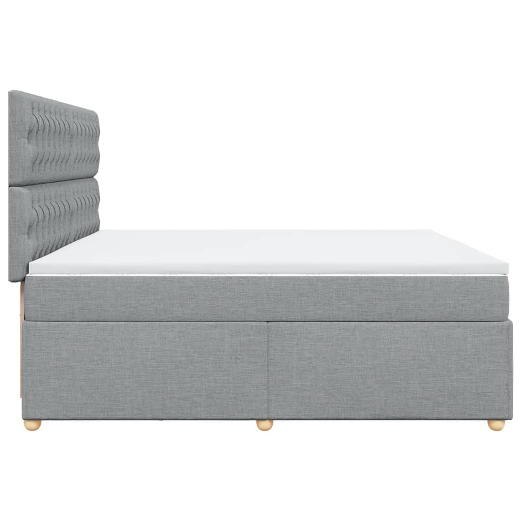 Sommier à lattes de lit avec matelas Gris clair 200x200cm Tissu - XIOS